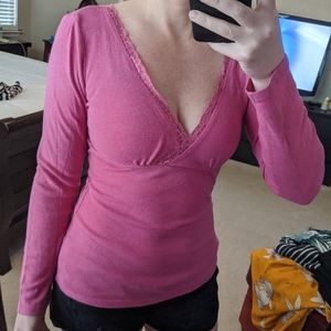 Express pink basic tee